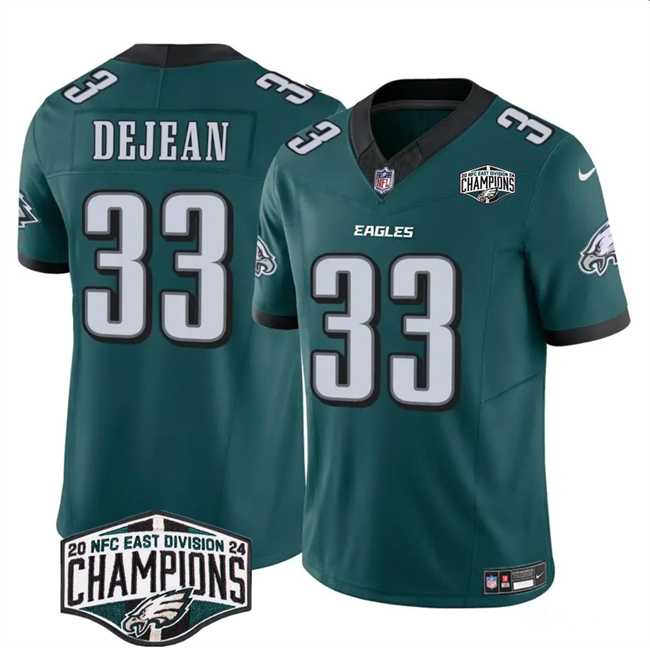 Mens Philadelphia Eagles #33 Cooper DeJean Green 2024 New NFC East Champions F.U.S.E. Vapor Untouchable Limited Stitched Jersey